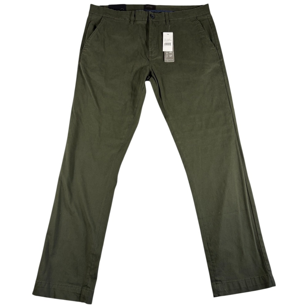 Jachs New York Straight Fit Pants Mens 36x32 Forest Green Mid‎ Rise Casual Wear